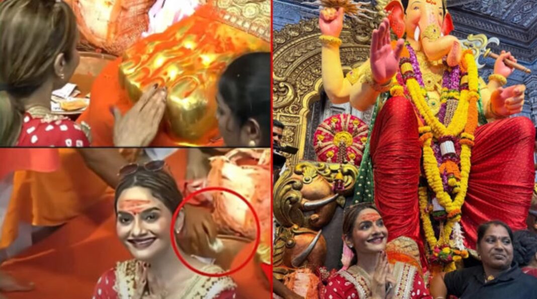 Madhoo Shah visits Lalbaugcha Raja during Ganeshotsav