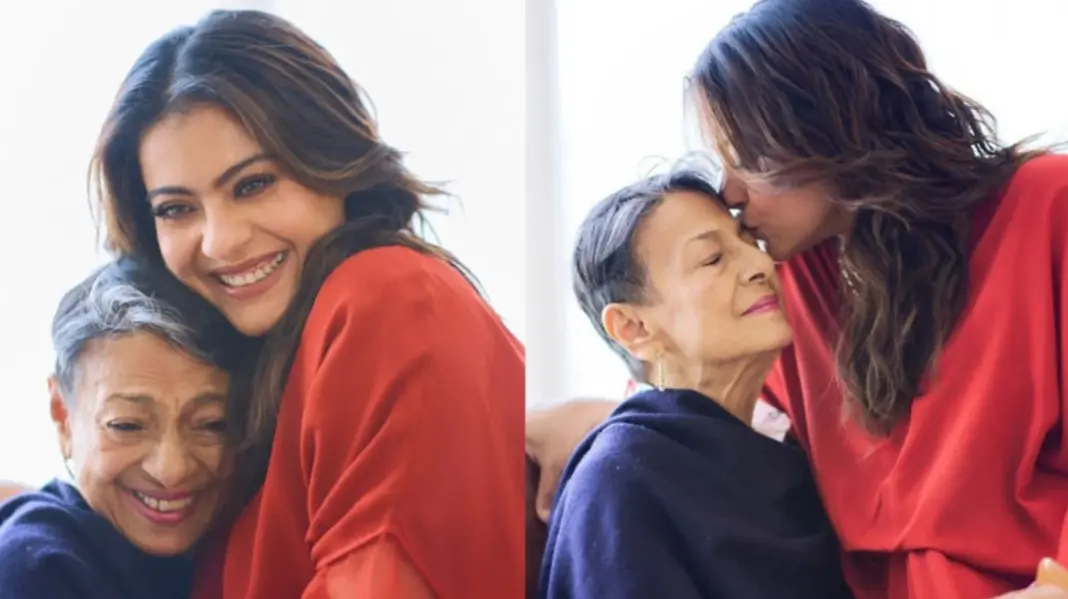 Kajol hugs her mother Tanuja on her 83rd birthday