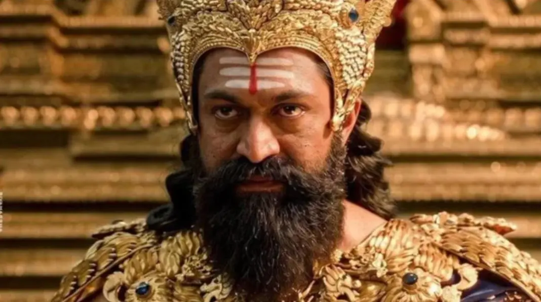 Yash as Ravana and Namit Malhotra at a Ramayana event