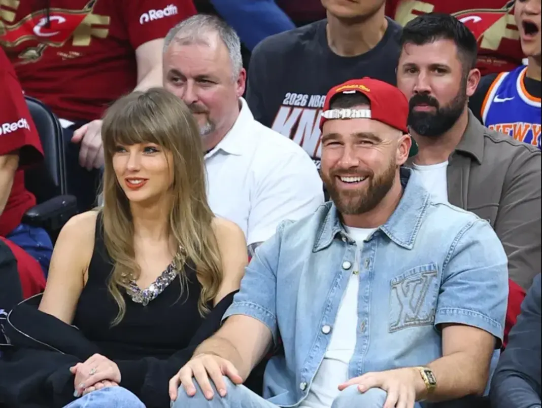 Taylor Swift and Travis Kelce during their Cleveland road trip featured in the Cleveland lyric video