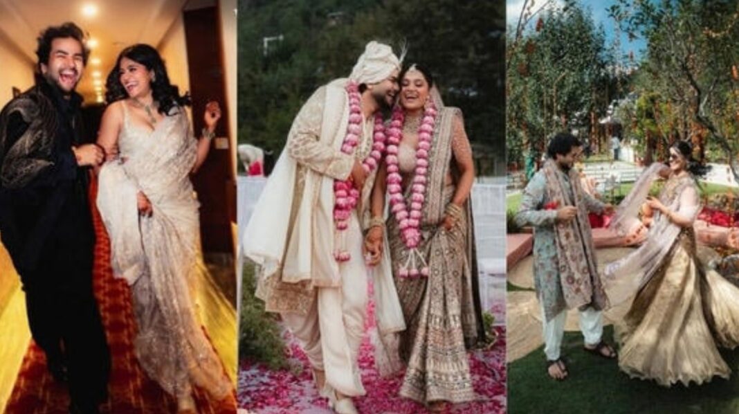 Brinda Sharma and Shresth Gautam at their intimate Manali wedding