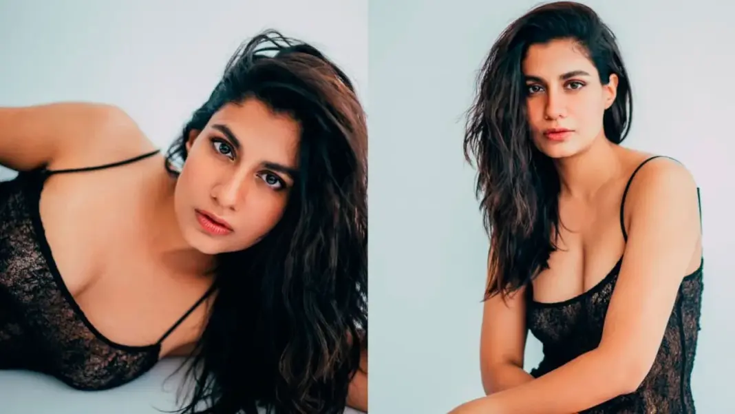 The Family Man actress Shreya Dhanwanthary in black lace studio look