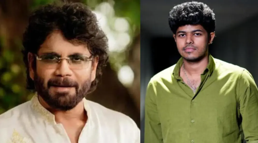 Jason Sanjay and Nagarjuna during Sigma promotions